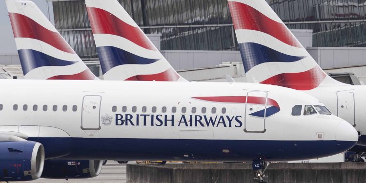 LONDON, ENGLAND - SEPTEMBER 09: British Airways plane taxies after landing at Heathrow's Terminal 5 on September 9, 2019 in London, England. British Airways pilots have begun a 48 hour 'walkout', grounding most of its flights over a dispute about the pay structure of it's pilots.   (Photo by Dan Kitwood/Getty Images)