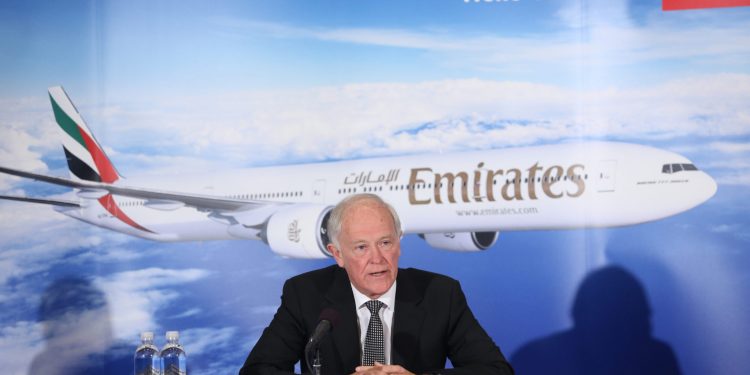 Sir Tim Clark, President Emirates Airline released the company&apos;s point-by-point response to allegations of subsidy and unfair competition leveled by the "big three" U.S. carriers. The report details how the U.S. carriers are wrong on facts, wrong on the law, and wrong for the economy. The event was held at the National Press Club in Washington DC on June 30, 2015. (PRNewsFoto/Emirates)