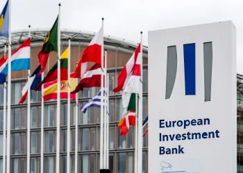 Flags of European Union (EU) member state fly outside the European Investment Bank in Luxembourg, on Monday, July 15, 2019. Brexit has made Luxembourg a favorite EU hub for insurers, funds and asset managers to relocate to from the U.K. Moves include those by insurance giant American International Group Inc., private-equity firm Blackstone, RSA Insurance Group Plc, U.S. insurer FM Global, Lloyd's of London insurer Hiscox Plc and asset manager M&G Investments. Photographer: Geert Vanden Wijngaert/Bloomberg via Getty Images