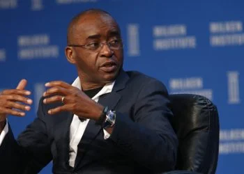 Strive Masiyiwa, founder and chairman of Econet Wireless Global Ltd., speaks during the annual Milken Institute Global Conference in Beverly Hills , California, U.S., on Monday, May 2, 2016. The conference gathers attendees to explore solutions to today's most pressing challenges in financial markets, industry sectors, health, government and education. Photographer: Patrick T. Fallon/Bloomberg via Getty Images