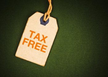 Tax free tag with copy space background
