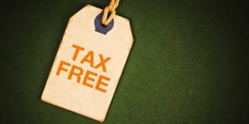 Tax free tag with copy space background