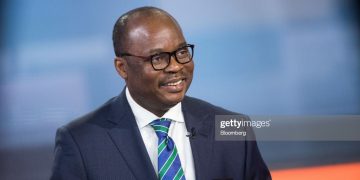 Ernest Addison, governor of the Bank of Ghana, reacts during a Bloomberg Television interview in London, U.K., on Tuesday, Oct. 23, 2018. The global policy tightening cycle could cause "significant challenges" for Ghana after the nation cut its key lending rate to a four-year low, Addison said during the interview. Photographer: Chris Ratcliffe/Bloomberg via Getty Images