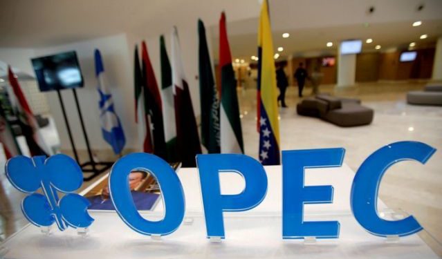 FILE PHOTO: The OPEC logo pictured ahead of an informal meeting between members of the Organization of the Petroleum Exporting Countries (OPEC) in Algiers, Algeria, September 28, 2016. REUTERS/Ramzi Boudina/File Photo