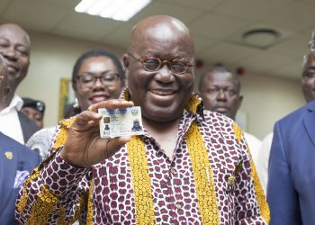 President Akufo-Addo diplaying his new Ghana Card - norvanreports