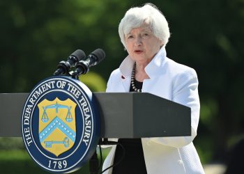 LONDON, ENGLAND - JUNE 05: US Treasury Secretary, Janet Yellen speaks during a press conference after attending the G7 Finance Ministers meeting at Winfield House on June 5, 2021 in London, England. Finance ministers from wealthy G7 nations on June 5 pledged commitment to a global minimum corporate tax of at least 15 percent, rallying behind a US-backed plan targeting tech giants and other multinationals accused of not paying enough. (Photo by Justin Tallis - WPA Pool/Getty Images)