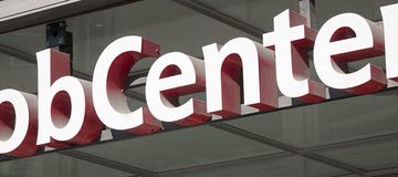 Munich, Germany - February 26, 2011: A sign above the entrance to the JobCenter in central Munich. JobCenter provide information and assistance on employment and benefits.