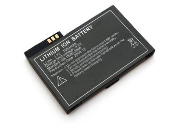 Lithium ion battery for electronic devices isolated on white