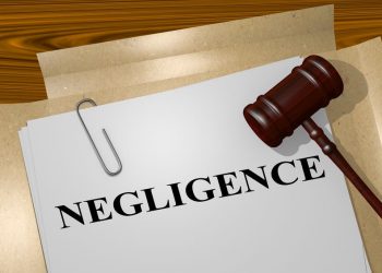 3D illustration of "NEGLIGENCE" title on Legal Documents. Legal concept.