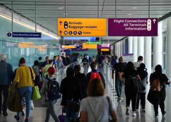 Passengers make their way towards the Baggage reclaim and flight connections in Terminal 2 having arrived at Heathrow Airport in London on July 16, 2019 (Photo by Daniel LEAL-OLIVAS / AFP)        (Photo credit should read DANIEL LEAL-OLIVAS/AFP/Getty Images)