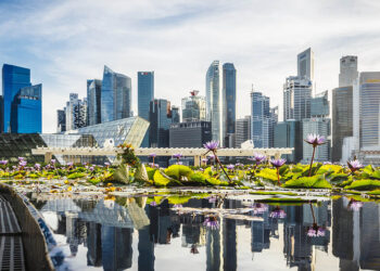 Singapore skyline and financial district