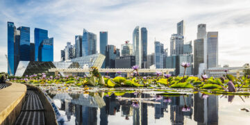 Singapore skyline and financial district