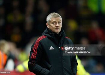 Manchester United's Norwegian manager Ole Gunnar Solskjaer reacts during the English Premier League football match between Watford and Manchester United at Vicarage Road Stadium in Watford, southeast England, on November 20, 2021. - RESTRICTED TO EDITORIAL USE. No use with unauthorized audio, video, data, fixture lists, club/league logos or 'live' services. Online in-match use limited to 120 images. An additional 40 images may be used in extra time. No video emulation. Social media in-match use limited to 120 images. An additional 40 images may be used in extra time. No use in betting publications, games or single club/league/player publications. (Photo by Ian KINGTON / AFP) / RESTRICTED TO EDITORIAL USE. No use with unauthorized audio, video, data, fixture lists, club/league logos or 'live' services. Online in-match use limited to 120 images. An additional 40 images may be used in extra time. No video emulation. Social media in-match use limited to 120 images. An additional 40 images may be used in extra time. No use in betting publications, games or single club/league/player publications. / RESTRICTED TO EDITORIAL USE. No use with unauthorized audio, video, data, fixture lists, club/league logos or 'live' services. Online in-match use limited to 120 images. An additional 40 images may be used in extra time. No video emulation. Social media in-match use limited to 120 images. An additional 40 images may be used in extra time. No use in betting publications, games or single club/league/player publications. (Photo by IAN KINGTON/AFP via Getty Images)