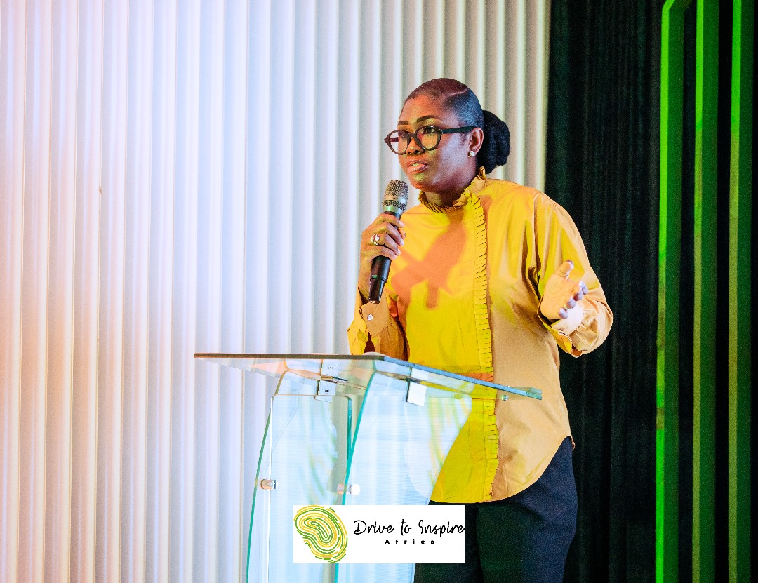 Nana Adjoa Hackman, Founder of Drive to Inspire-Africa speaking at the Fundraiser Event
