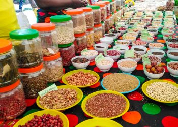 Traditional seeds and food on display in Eastern Zambia. Photo : Misheck Khumbiloo Nyirongo, bird story agency