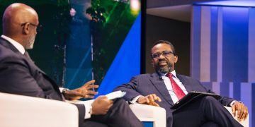 IMF African Department Director Abebe Aemro Selassie speaks with Bank of Ghana Governor Johnson Pandit Asiama as part of the Governor Talks series in “From Crisis to Confidence: Ghana’s Journey to Macroeconomic Stabilization” during the 2025 Annual Meetings of the World Bank Group and International Monetary Fund in Washington, DC, on October 16, 2025.  IMF Photo/Alyssa Schukar