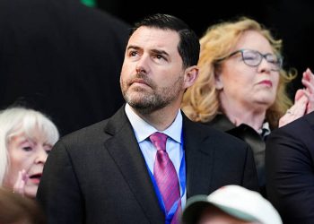 Jed York, principal owner and chief executive officer of the San Francisco 49ers at Celtic Park, Glasgow. Picture date: Sunday May 10, 2026. (Photo by Andrew Milligan/PA Images via Getty Images)