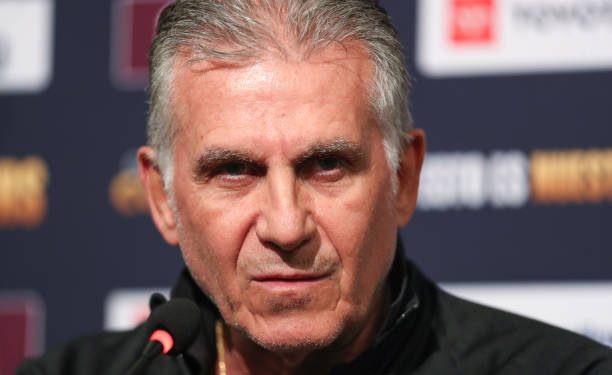 SANTA CLARA, CALIFORNIA - JULY 1: Head coach Carlos Queiroz of Qatar talks to the media during a press conference ahead of the match between Mexico and Qatar as part of the 2023 CONCACAF Gold Cup at Levi's Stadium on July 1, 2023 in Santa Clara, California. (Photo by Omar Vega/Getty Images)