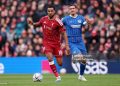 LIVERPOOL, ENGLAND - OCTOBER 25: Cody Gakpo of Liverpool runs with the ball during the Premier League 2026/27 match between Liverpool FC and Brighton & Hove Albion at Anfield on October 25, 2026 in Liverpool, England. (Photo by Carl Recine/Getty Images)