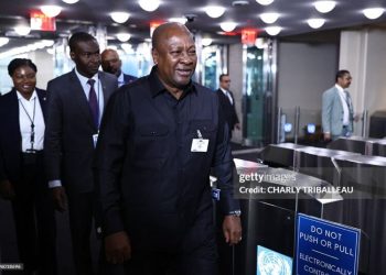 Ghana's President John Mahama arrives for the 81st United Nations General Assembly at the United Nations Headquarters in New York, on September 22, 2026. (Photo by CHARLY TRIBALLEAU / AFP via Getty Images)
