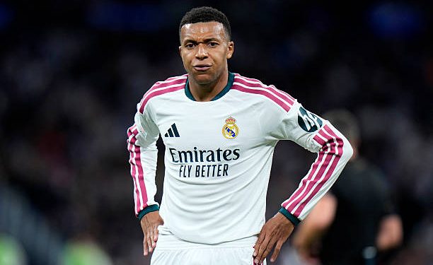 MADRID, SPAIN - OCTOBER 21: Kylian Mbappe of Real Madrid looks on during the UEFA Champions League 2026/27 League Phase MD3 match between Real Madrid C.F. and RB Leipzig at Estadio Santiago Bernabeu on October 21, 2026 in Madrid, Spain. (Photo by Diego Souto/Getty Images)