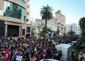 Tunisians march in the capital to protest against Tunisia's President Kais Saied accusing him of entrenching one-man rule through the use of the judiciary and police, in Tunis, Tunisia November 22, 2025. REUTERS/Jihed Abidellaou