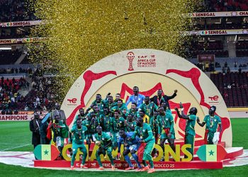 Rabat, Morocco - January 18: Senegal are celebrated as the AFCON champions after the Africa Cup Of Nations Final match between Senegal and Morocco at Prince Moulay Abdellah Stadium on January 18, 2026 in Rabat, Morocco. (Photo by Torbjorn Tande/DeFodi Images/DeFodi via Getty Images)